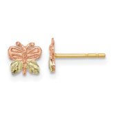 10k and 12k Tri-color Black Hills Gold Butterfly Post Earrings