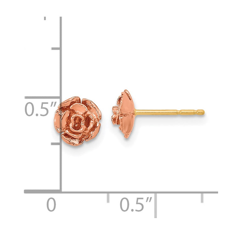 10k and 12k Two-tone Black Hills Gold Rose Post Earrings