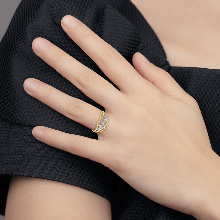 10K and White Rhodium MOM CZ Ring