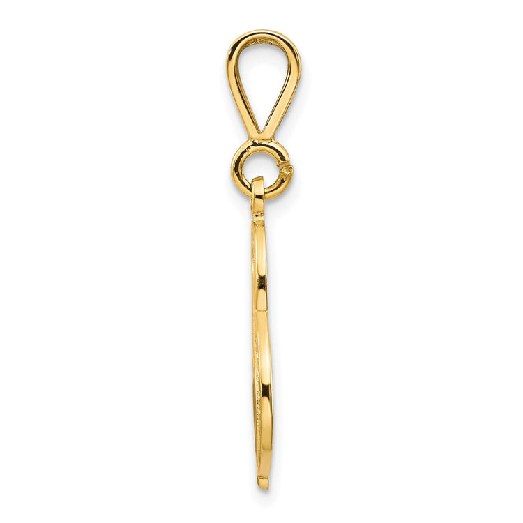 10k Large Filigree Initial S Pendant