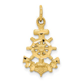 10k Diamond-cut Anchor and Ships Wheel Charm