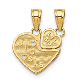 10K BIG SIS / LIL SIS 2-Piece Break-Apart Heart Charm