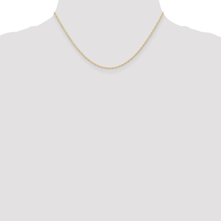 10K Solid Yellow Gold 1.15MM Carded Cable Rope Chain Necklace 16-24 Inch