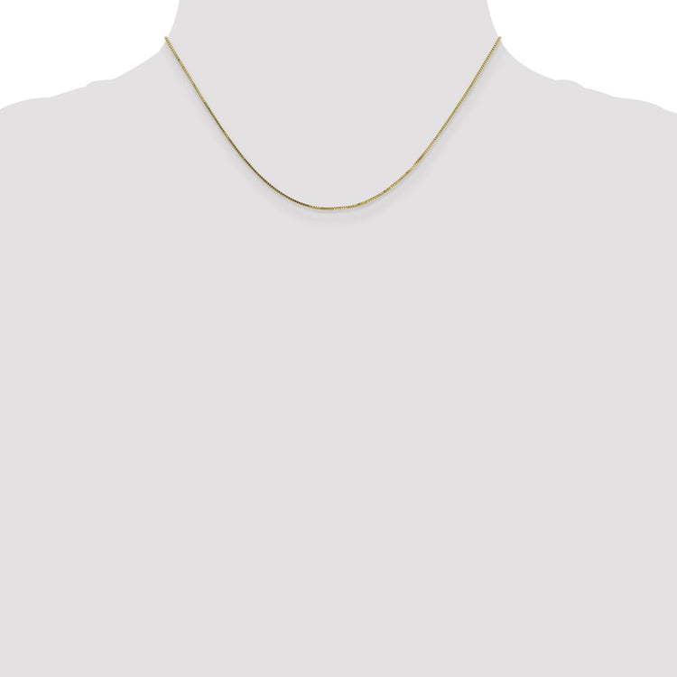 10K Solid Yellow Gold 0.7MM Box Chain Necklace 16-24 Inch