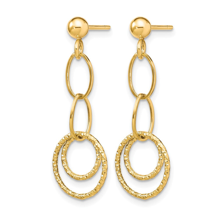 10K Post Dangle Earrings