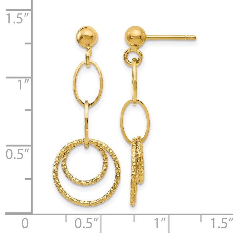10K Post Dangle Earrings