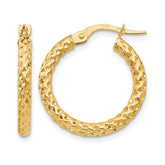 10K Polished D/C Hoop Earrings