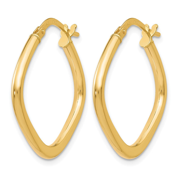 10K Polished Square Hoop Earrings