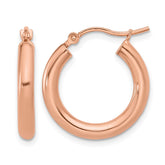 10K Rose Gold Polished Hoop Earrings