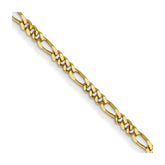 10k 1.25mm Flat Figaro Pendant Chain