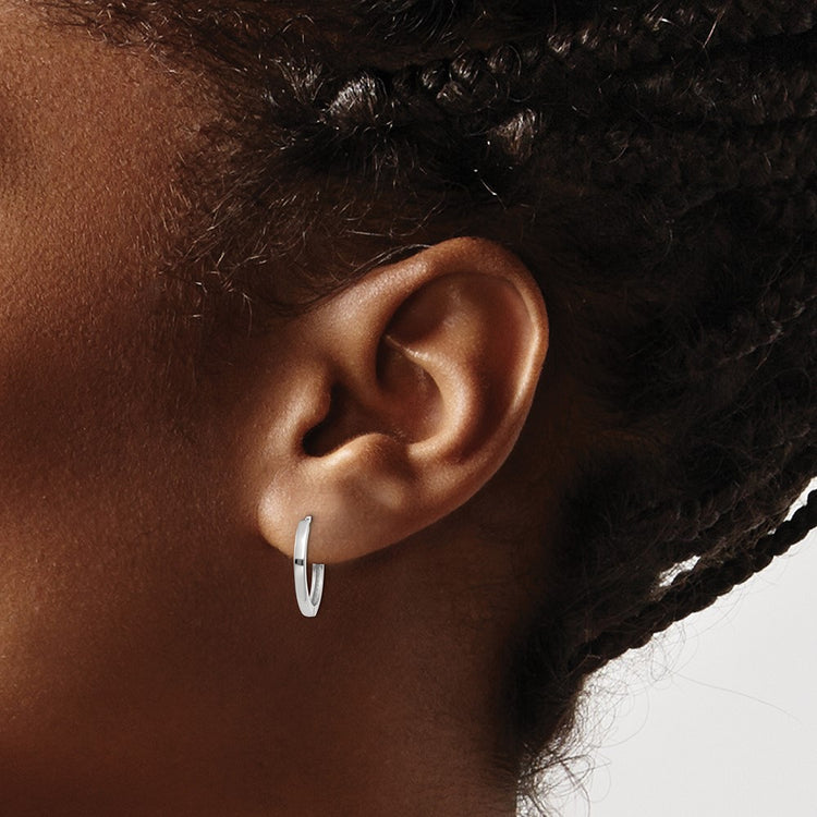10k White Gold Hinged Earrings