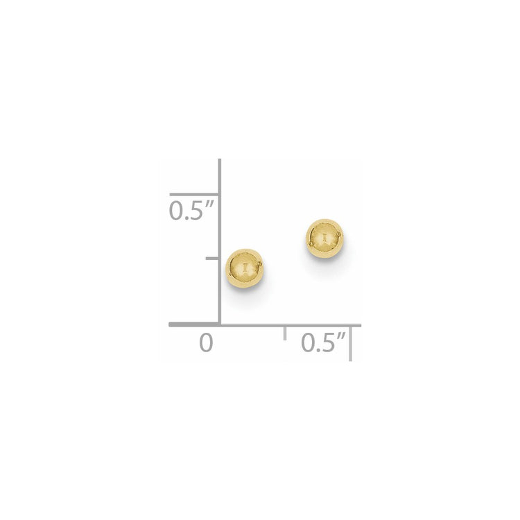 10k Polished 4mm Ball Post Earrings