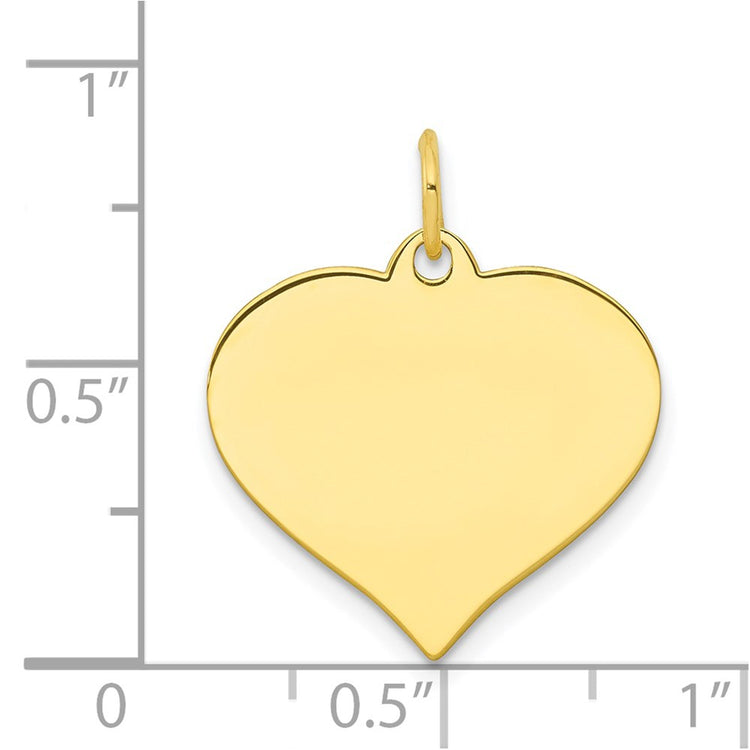 10k Plain .018 Gauge 19.3x16.9mm Heart Disc Charm