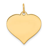 10k Plain .013 Gauge 19.3x16.9mm Heart Disc Charm