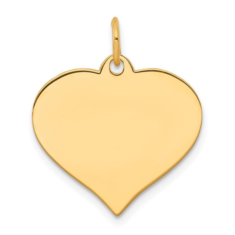 10k Plain .018 Gauge 19.3x16.9mm Heart Disc Charm