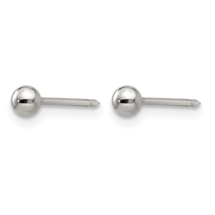 Inverness Stainless Steel Polished 3mm Ball Post Piercing Earrings