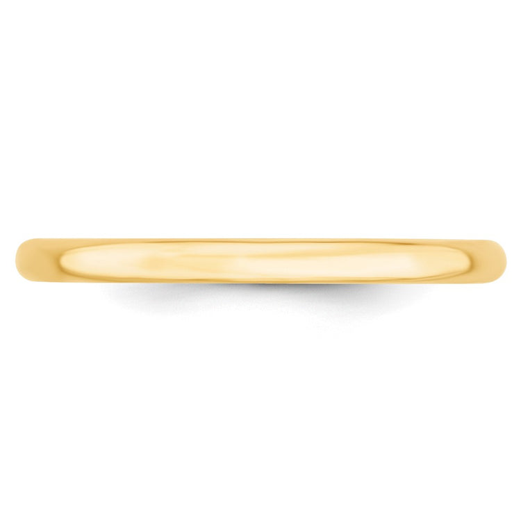 10k Yellow Gold 2mm Lightweight Comfort Fit Wedding Band