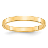 10k Yellow Gold 2.5mm Lightweight Flat Wedding Band