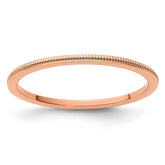 10K Rose Gold 1.2mm Milgrain Stackable Band