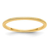 10K Yellow Gold 1.2mm Milgrain Stackable Band