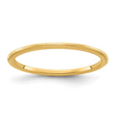 10K Yellow Gold 1.2mm Half Round Satin Stackable Band