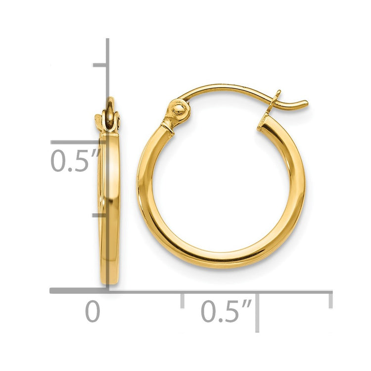 14K Polished Hoop Earrings
