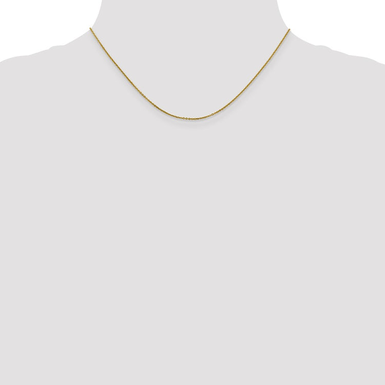 10K Yellow Gold 1.1MM Flat Cable Chain Necklace 16-24 Inch