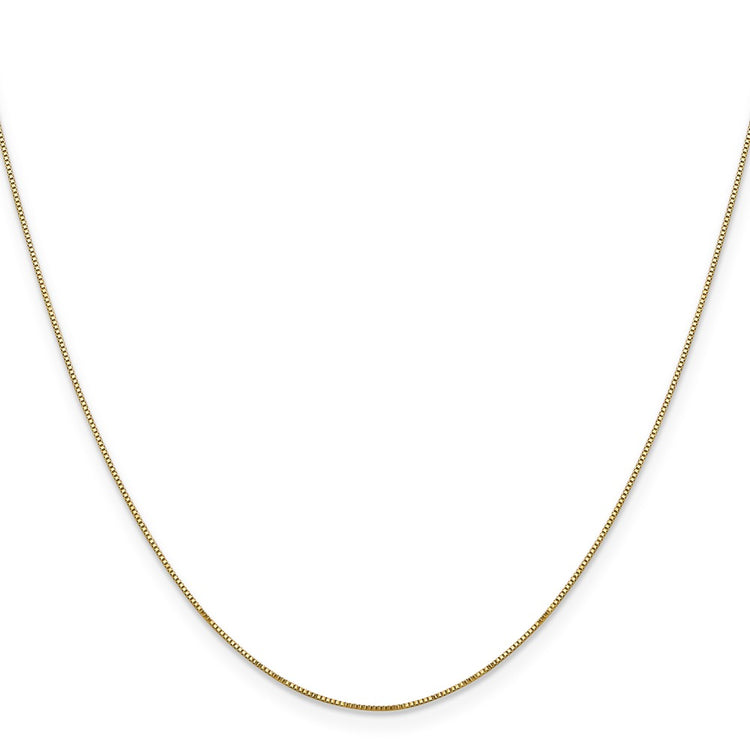 14K 18 inch Carded .5mm Box Link with Spring Ring Clasp Chain