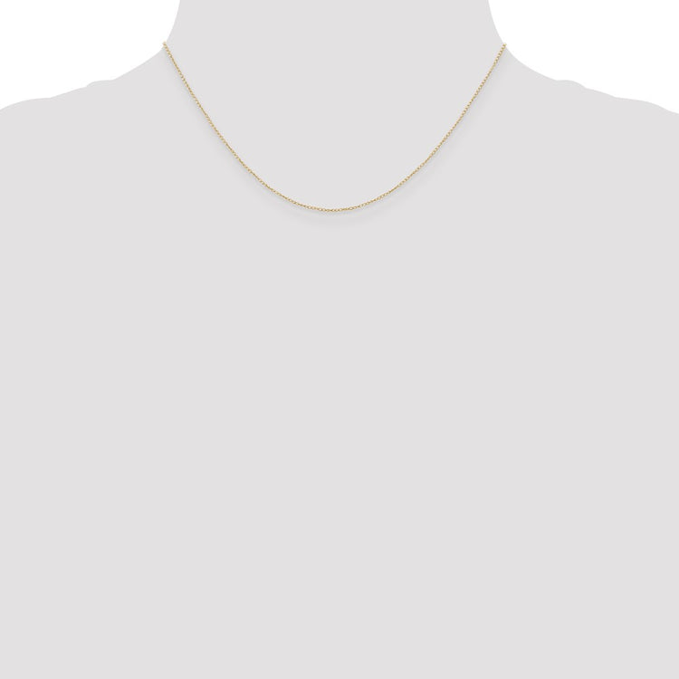 14K Solid Yellow Gold 0.42MM Carded Curb with Spring Ring Clasp Chain Necklace 16-24 Inch