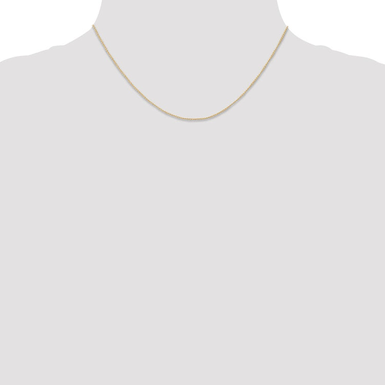 14K Solid Yellow Gold 0.5MM Carded Curb with Spring Ring Clasp Chain Necklace 16-24 Inch