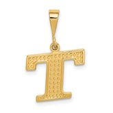 14k Textured Initial T Charm