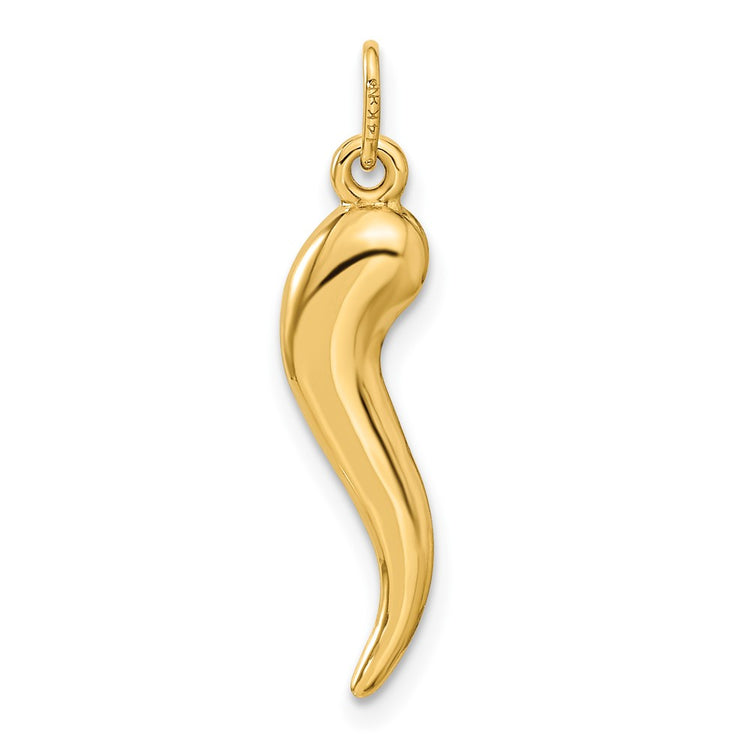 14k 3-D Italian Horn Charm