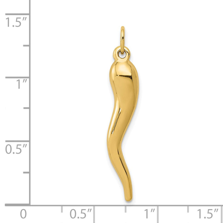 14k 3-D Italian Horn Charm