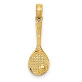 14k 3-D Tennis Racquet and Ball Charm