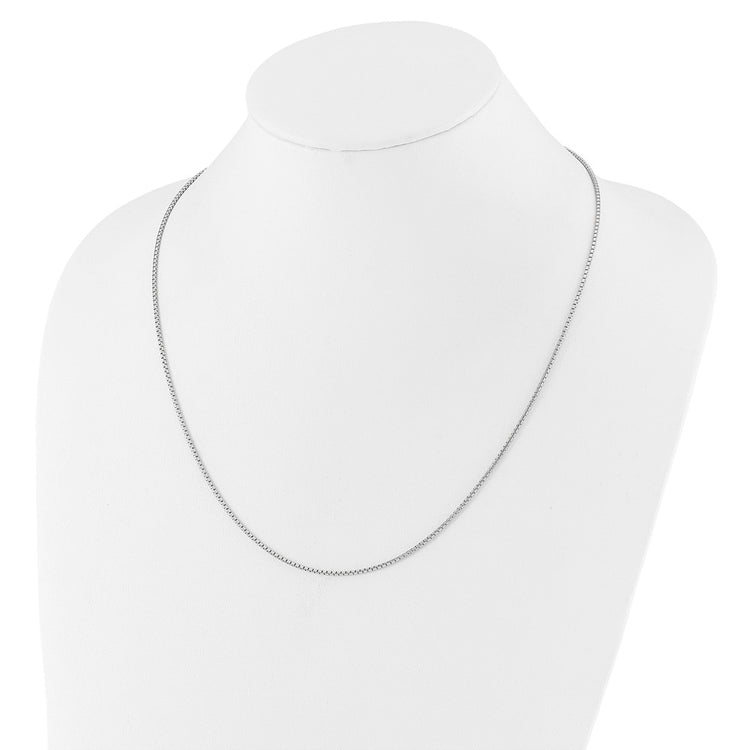 Sterling Silver RH-plated Adjustable 1.5mm Round Box Chain