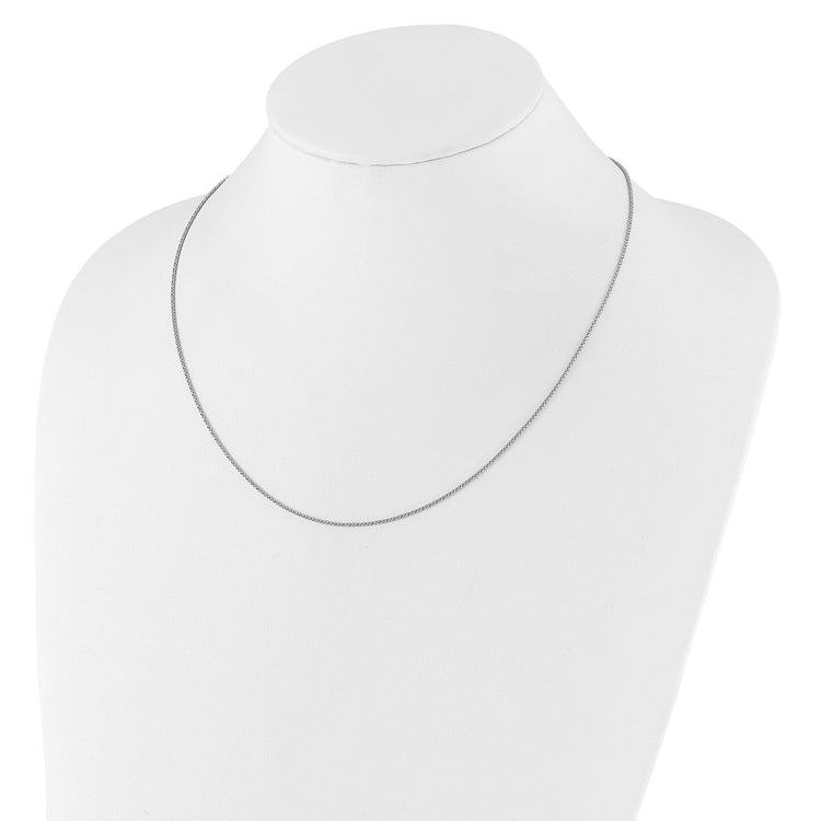 Sterling Silver RH-plated Adjustable 1.2mm Popcorn Chain