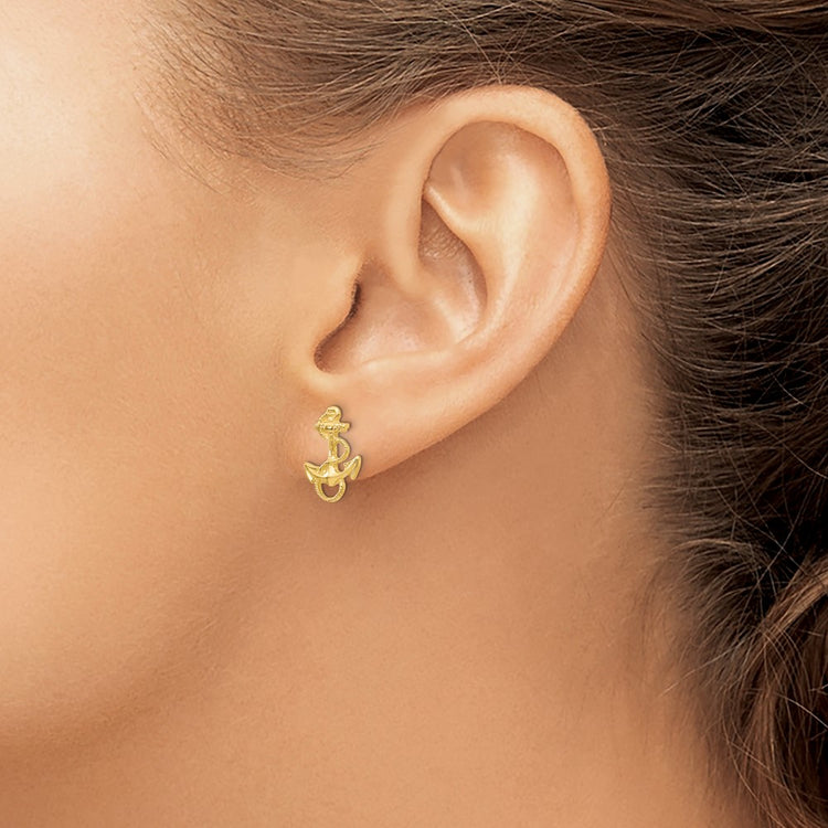 14K Anchor with Rope Trim Post Earrings