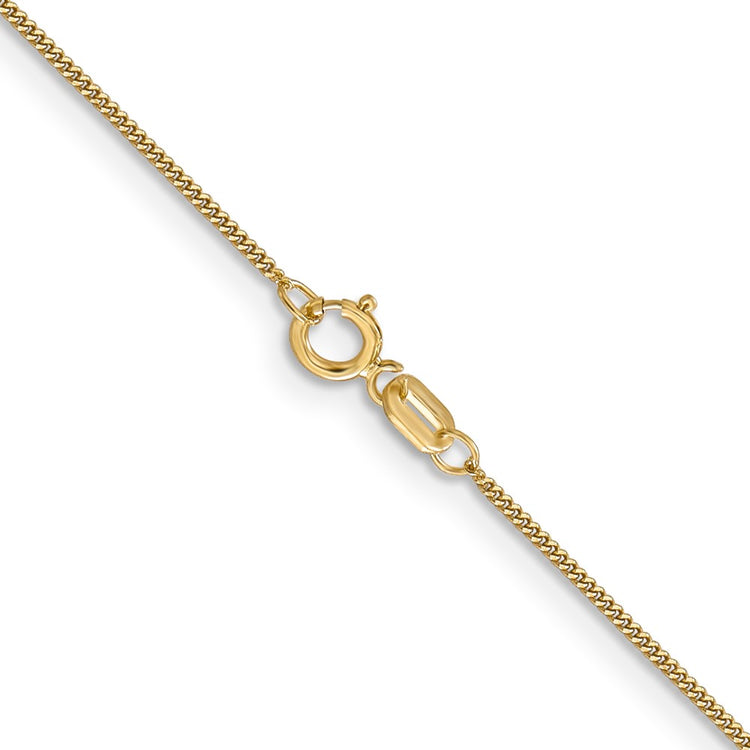 14K 24 inch .9mm Curb with Spring Ring Clasp Pendant Chain