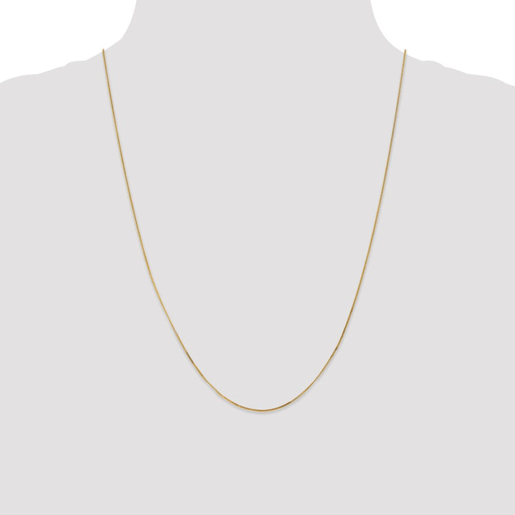 14K 24 inch .9mm Curb with Spring Ring Clasp Pendant Chain