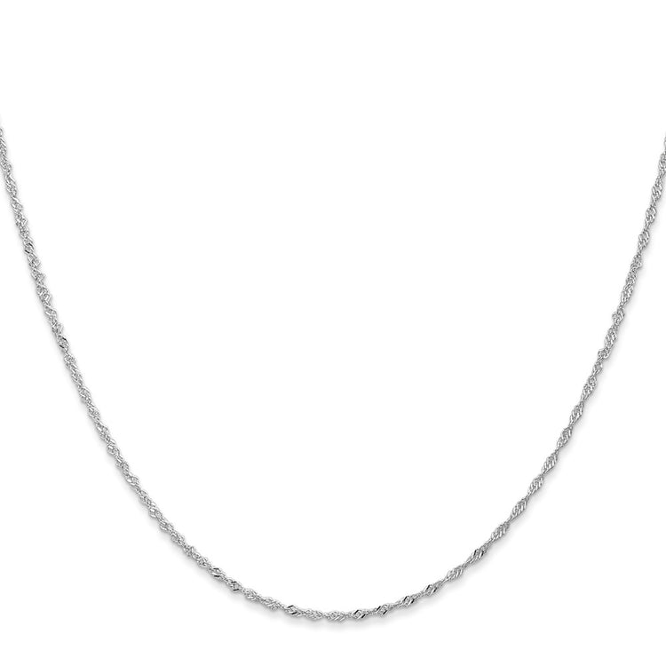 14K White Gold 20 inch 1.10mm Singapore with Spring Ring Clasp Chain