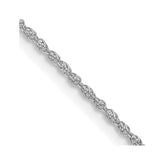 14K White Gold 20 inch 1.1mm Baby Rope with Spring Ring Clasp Chain