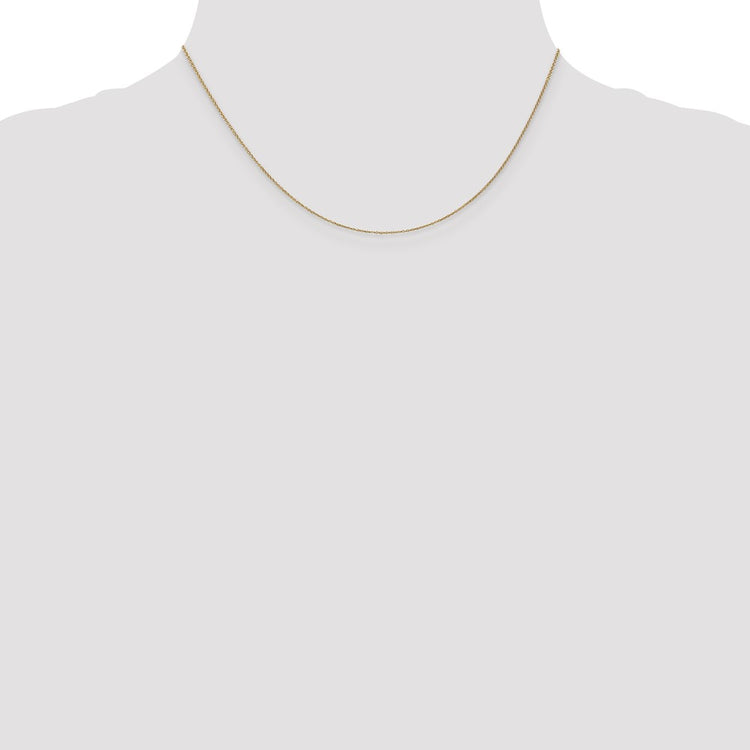14K Solid Yellow Gold 0.9MM Cable with Lobster Clasp Chain Necklace 16-24 Inch