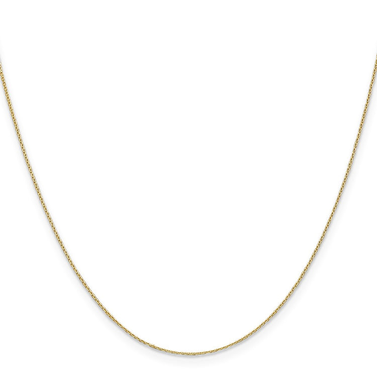 14K 18 inch .65mm Diamond-cut Round Open Link Cable with Lobster Clasp Chain