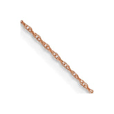 14K Rose Gold 20 inch .5mm Baby Rope with Spring Ring Clasp Chain
