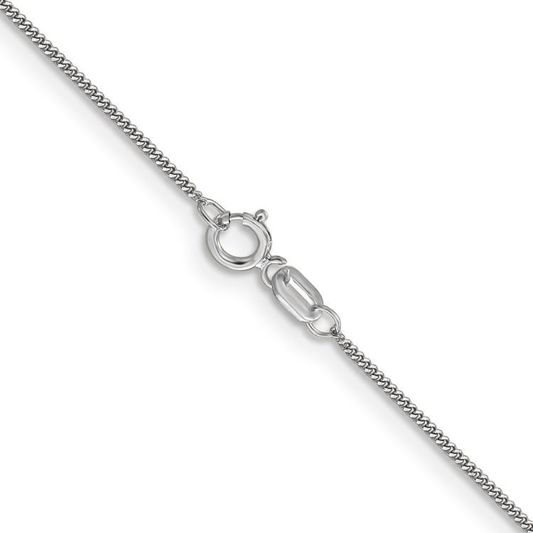 14K White Gold 20 inch .9mm Curb with Spring Ring Clasp Pendant Chain