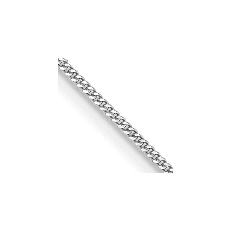 14K White Gold 20 inch .9mm Curb with Spring Ring Clasp Pendant Chain