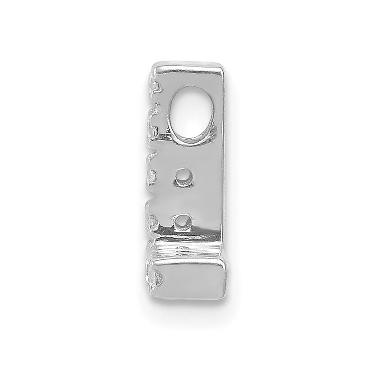 14K White Gold Diamond Letter L Initial Charm