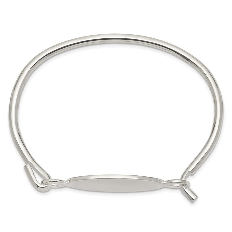 Sterling Silver w/Oval ID Plate Bangle Bracelet