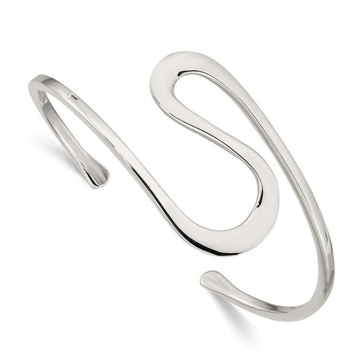 Sterling Silver Abstract Cuff Bangle
