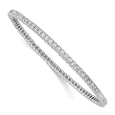 Sterling Shimmer Sterling Silver Rhodium-plated 83 Stone CZ Bangle Bracelet